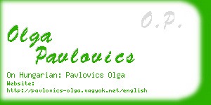 olga pavlovics business card